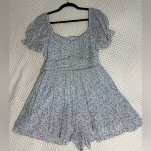 Altar'd State Light Blue Floral Romper